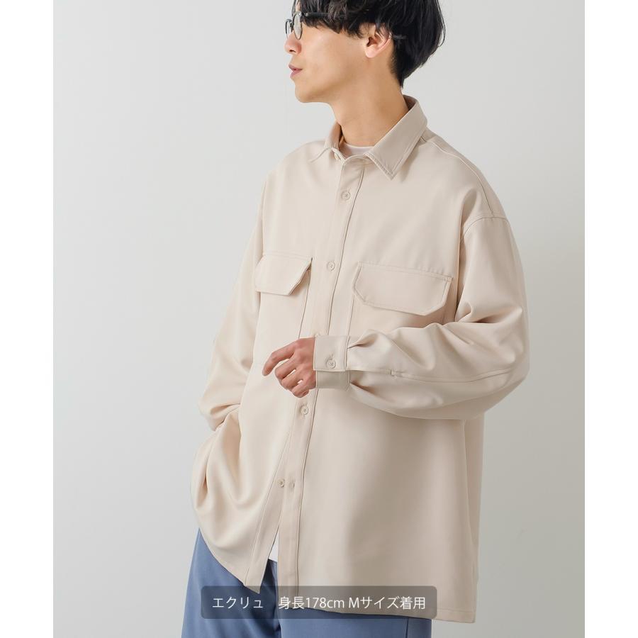 シャツジャケット メンズ ストレッチ アウター ブルゾン ミリタリーシャツ ワークシャツ セットアップ きれいめカジュアル モード 韓国ファッション | improves | 13