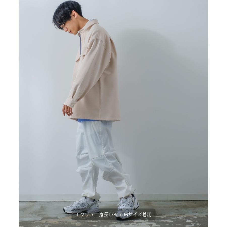 シャツジャケット メンズ ストレッチ アウター ブルゾン ミリタリーシャツ ワークシャツ セットアップ きれいめカジュアル モード 韓国ファッション | improves | 16