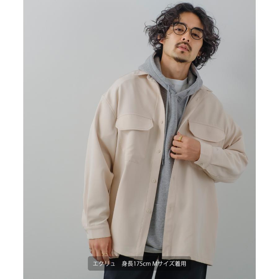 シャツジャケット メンズ ストレッチ アウター ブルゾン ミリタリーシャツ ワークシャツ セットアップ きれいめカジュアル モード 韓国ファッション | improves | 17