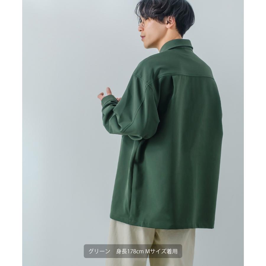 シャツジャケット メンズ ストレッチ アウター ブルゾン ミリタリーシャツ ワークシャツ セットアップ きれいめカジュアル モード 韓国ファッション | improves | 06