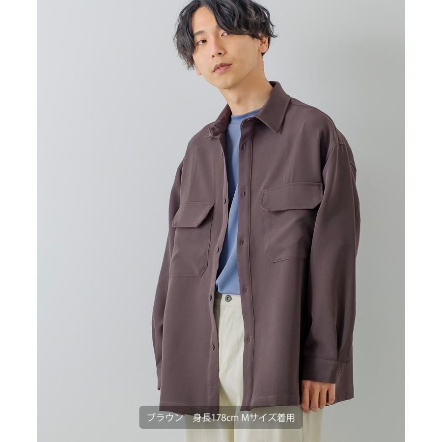 シャツジャケット メンズ ストレッチ アウター ブルゾン ミリタリーシャツ ワークシャツ セットアップ きれいめカジュアル モード 韓国ファッション | improves | 09