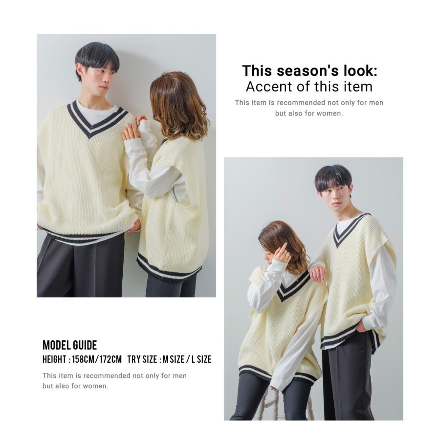 チルデン ニットベスト メンズ ハイバルキー 片畦 テニスニット クリケットニット あぜ編み ゆったり オーバーサイズ 大きめ きれいめカジュアル トラッド | improves | 16