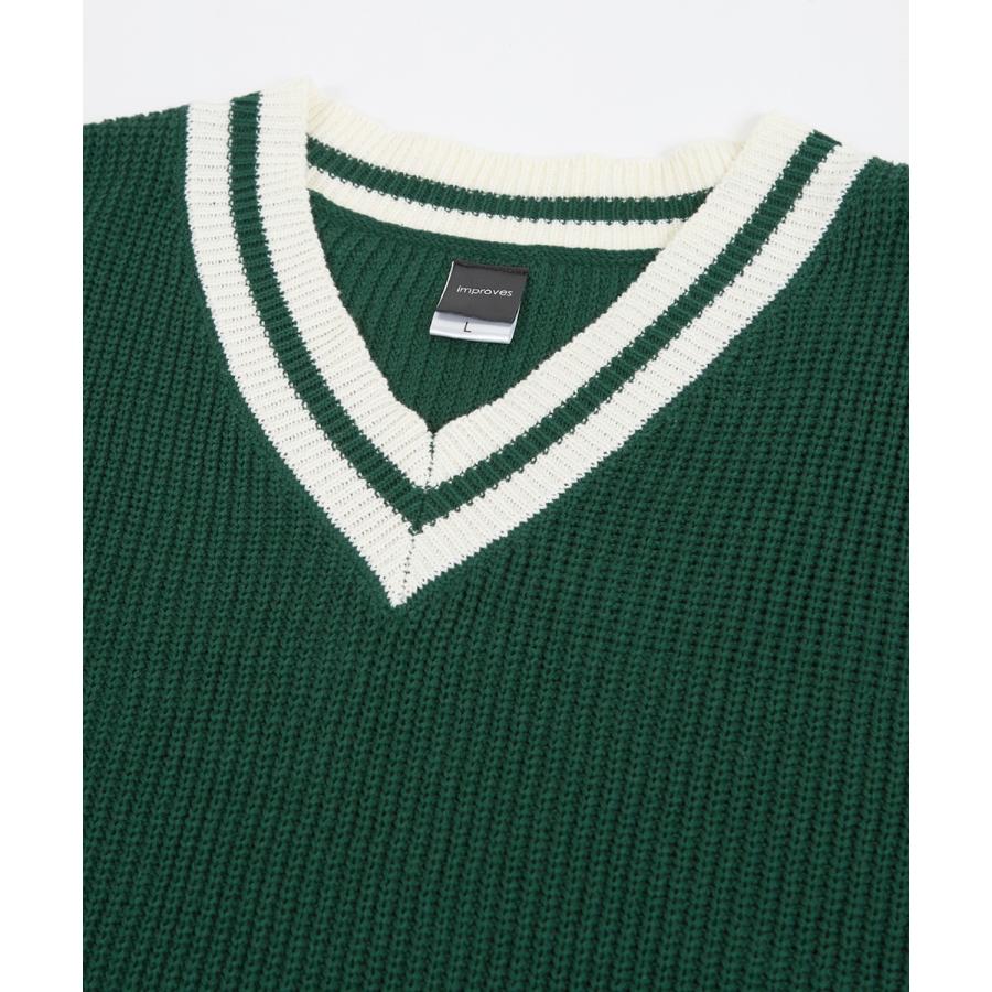 チルデン ニットベスト メンズ ハイバルキー 片畦 テニスニット クリケットニット あぜ編み ゆったり オーバーサイズ 大きめ きれいめカジュアル トラッド | improves | 21