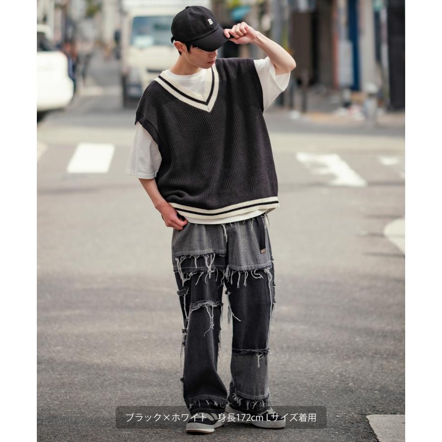 チルデン ニットベスト メンズ ハイバルキー 片畦 テニスニット クリケットニット あぜ編み ゆったり オーバーサイズ 大きめ きれいめカジュアル トラッド | improves | 08