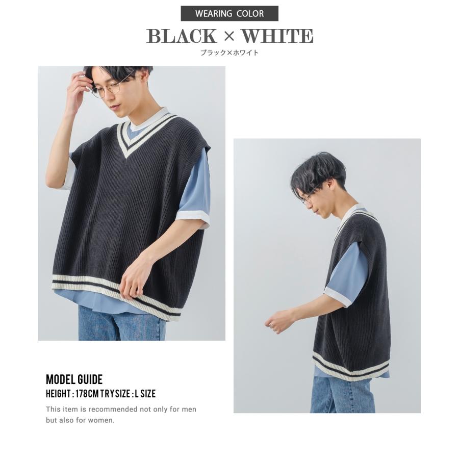 チルデン ニットベスト メンズ ハイバルキー 片畦 テニスニット クリケットニット あぜ編み ゆったり オーバーサイズ 大きめ きれいめカジュアル トラッド | improves | 12