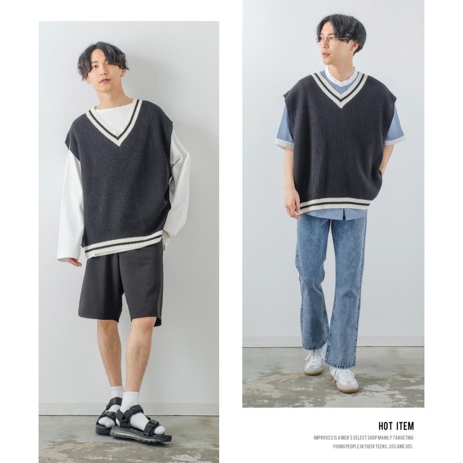 チルデン ニットベスト メンズ ハイバルキー 片畦 テニスニット クリケットニット あぜ編み ゆったり オーバーサイズ 大きめ きれいめカジュアル トラッド | improves | 13