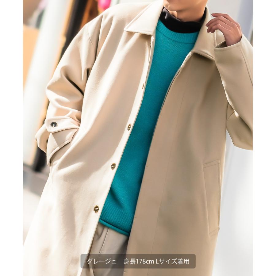 オーバーコート メンズ メルトン ロングコート ショップコート ステンカラーコート オーバーサイズ 大きめ きれいめカジュアル モード トラッド | improves | 13