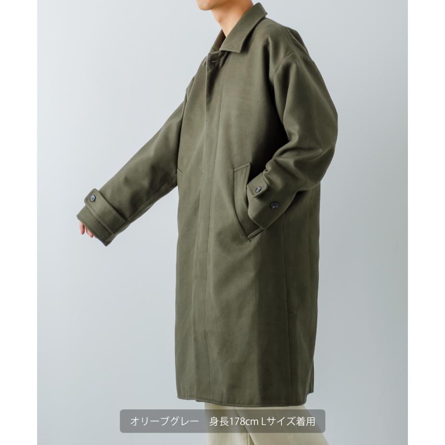 オーバーコート メンズ メルトン ロングコート ショップコート ステンカラーコート オーバーサイズ 大きめ きれいめカジュアル モード トラッド | improves | 16