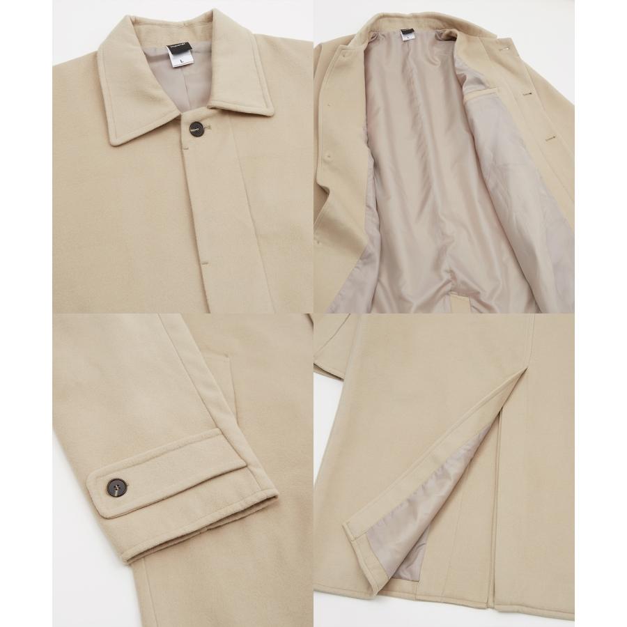 オーバーコート メンズ メルトン ロングコート ショップコート ステンカラーコート オーバーサイズ 大きめ きれいめカジュアル モード トラッド | improves | 21