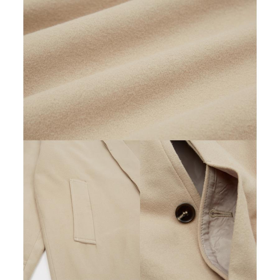 オーバーコート メンズ メルトン ロングコート ショップコート ステンカラーコート オーバーサイズ 大きめ きれいめカジュアル モード トラッド | improves | 22