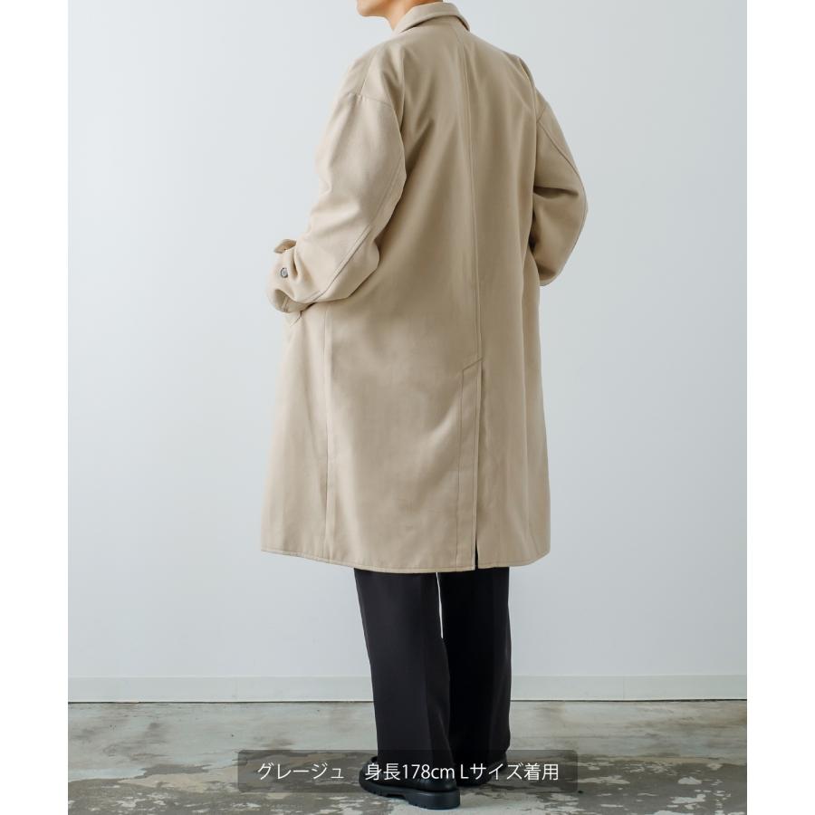 オーバーコート メンズ メルトン ロングコート ショップコート ステンカラーコート オーバーサイズ 大きめ きれいめカジュアル モード トラッド | improves | 12
