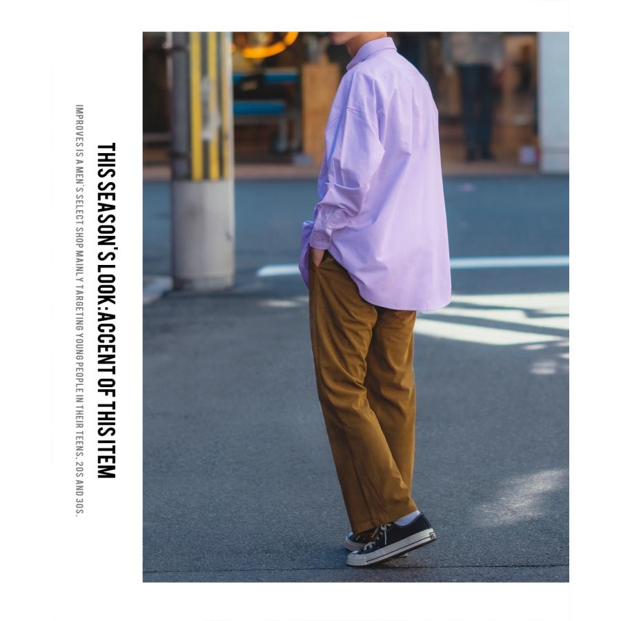 長袖シャツ メンズ オックスフォードシャツ ボタンダウンシャツ カジュアルシャツ ゆったり オーバーサイズ 大きいサイズ ビッグシルエット シンプル 白シャツ | improves | 24