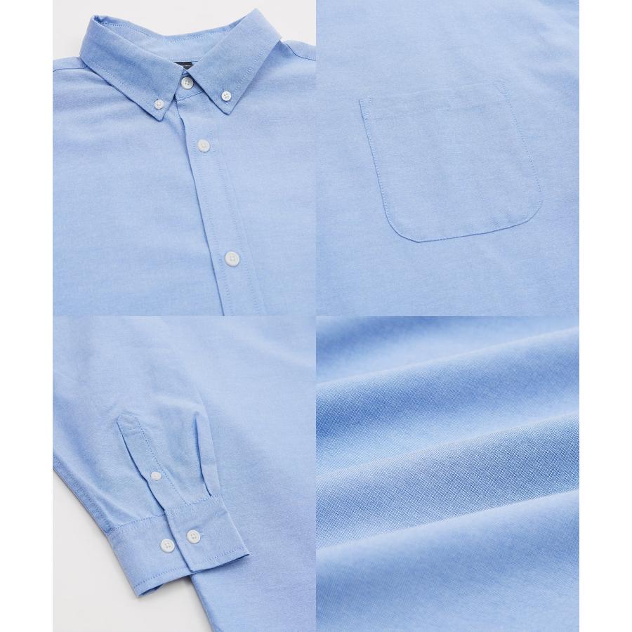 長袖シャツ メンズ オックスフォードシャツ ボタンダウンシャツ カジュアルシャツ ゆったり オーバーサイズ 大きいサイズ ビッグシルエット シンプル 白シャツ | improves | 25