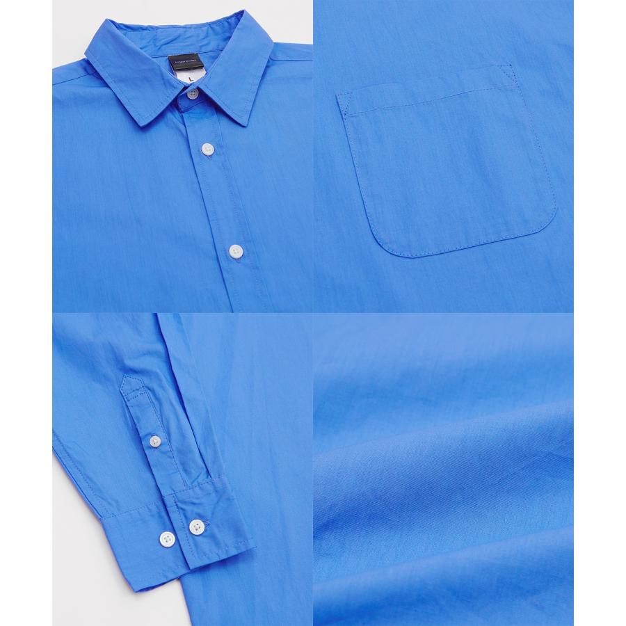 長袖シャツ メンズ ブロード レギュラーカラー シャツ カジュアルシャツ ゆったり オーバーサイズ 大きいサイズ ビッグシルエット ナチュラル シンプル 白シャツ | improves | 27