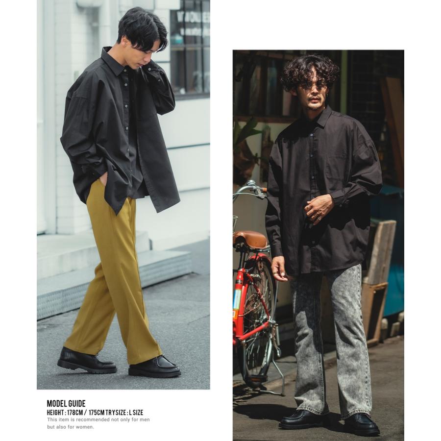 長袖シャツ メンズ ブロード レギュラーカラー シャツ カジュアルシャツ ゆったり オーバーサイズ 大きいサイズ ビッグシルエット ナチュラル シンプル 白シャツ | improves | 13