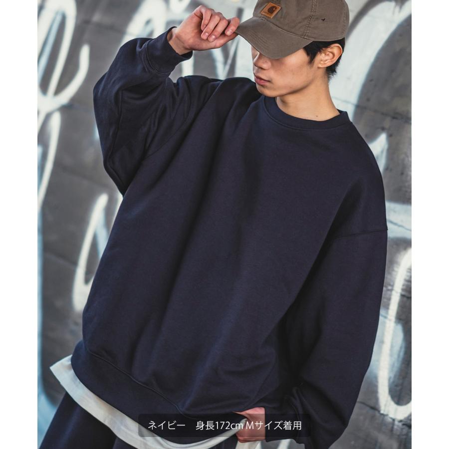 トレーナー メンズ 13.4オンス ヘビーウエイト 裏毛 クルーネック スウェット スエット オーバーサイズ シンプル 古着MIX スポーティー アスレジャー | improves | 14