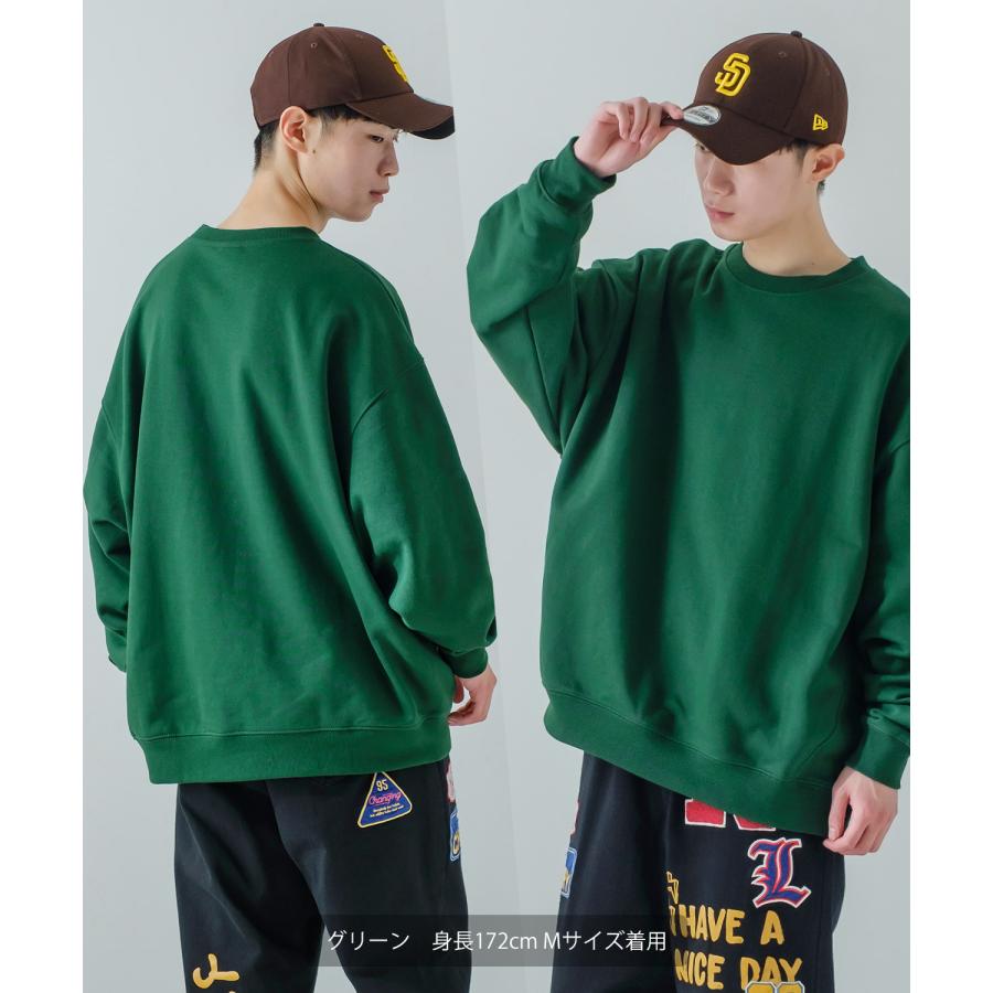 トレーナー メンズ 13.4オンス ヘビーウエイト 裏毛 クルーネック スウェット スエット オーバーサイズ シンプル 古着MIX スポーティー アスレジャー | improves | 22