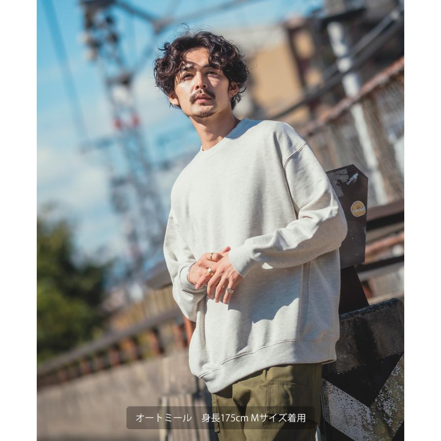 トレーナー メンズ 13.4オンス ヘビーウエイト 裏毛 クルーネック スウェット スエット オーバーサイズ シンプル 古着MIX スポーティー アスレジャー | improves | 05