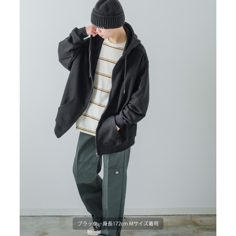 ジップパーカー メンズ 13.4オンス ヘビーウエイト 裏毛 フルジップ ジップアップ ライトアウター スウェット スエット オーバーサイズ 古着MIX ストリート | improves | 14