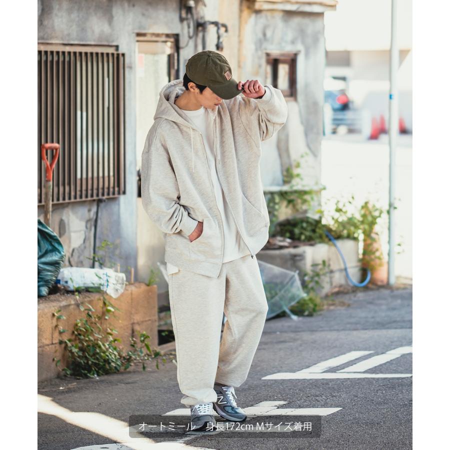 ジップパーカー メンズ 13.4オンス ヘビーウエイト 裏毛 フルジップ ジップアップ ライトアウター スウェット スエット オーバーサイズ 古着MIX ストリート | improves | 04