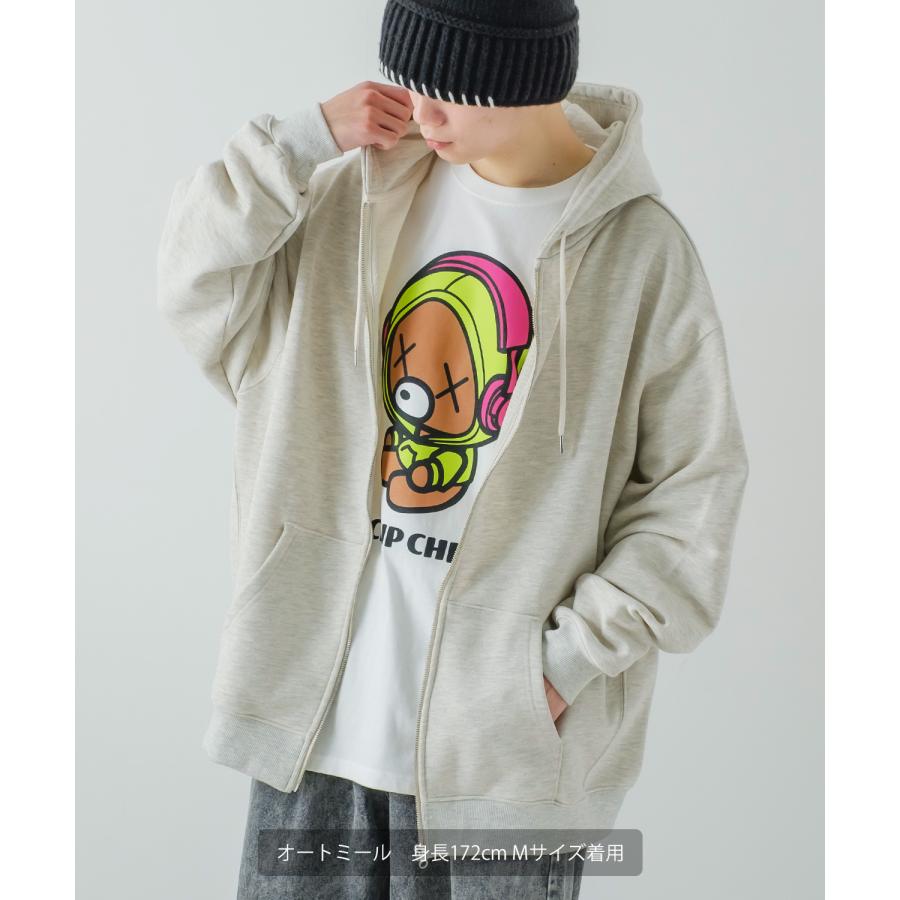 ジップパーカー メンズ 13.4オンス ヘビーウエイト 裏毛 フルジップ ジップアップ ライトアウター スウェット スエット オーバーサイズ 古着MIX ストリート | improves | 05