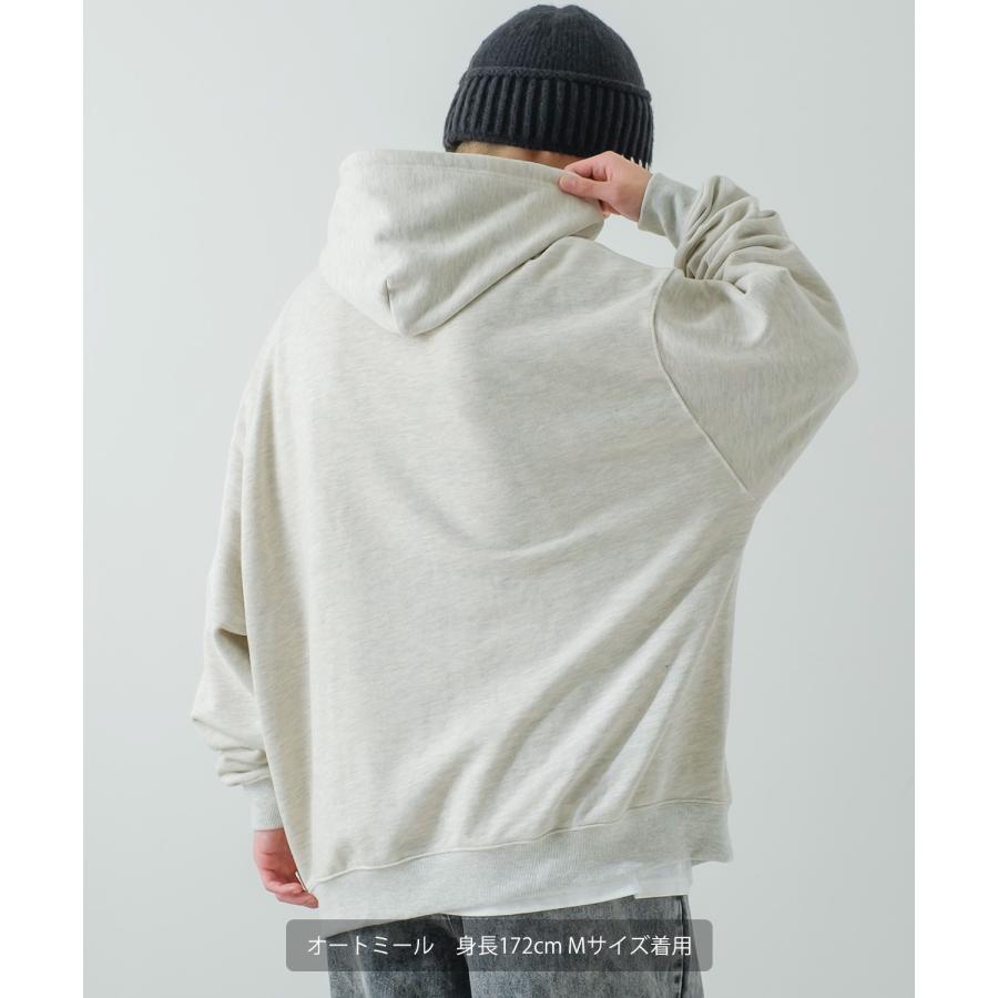 ジップパーカー メンズ 13.4オンス ヘビーウエイト 裏毛 フルジップ ジップアップ ライトアウター スウェット スエット オーバーサイズ 古着MIX ストリート | improves | 08