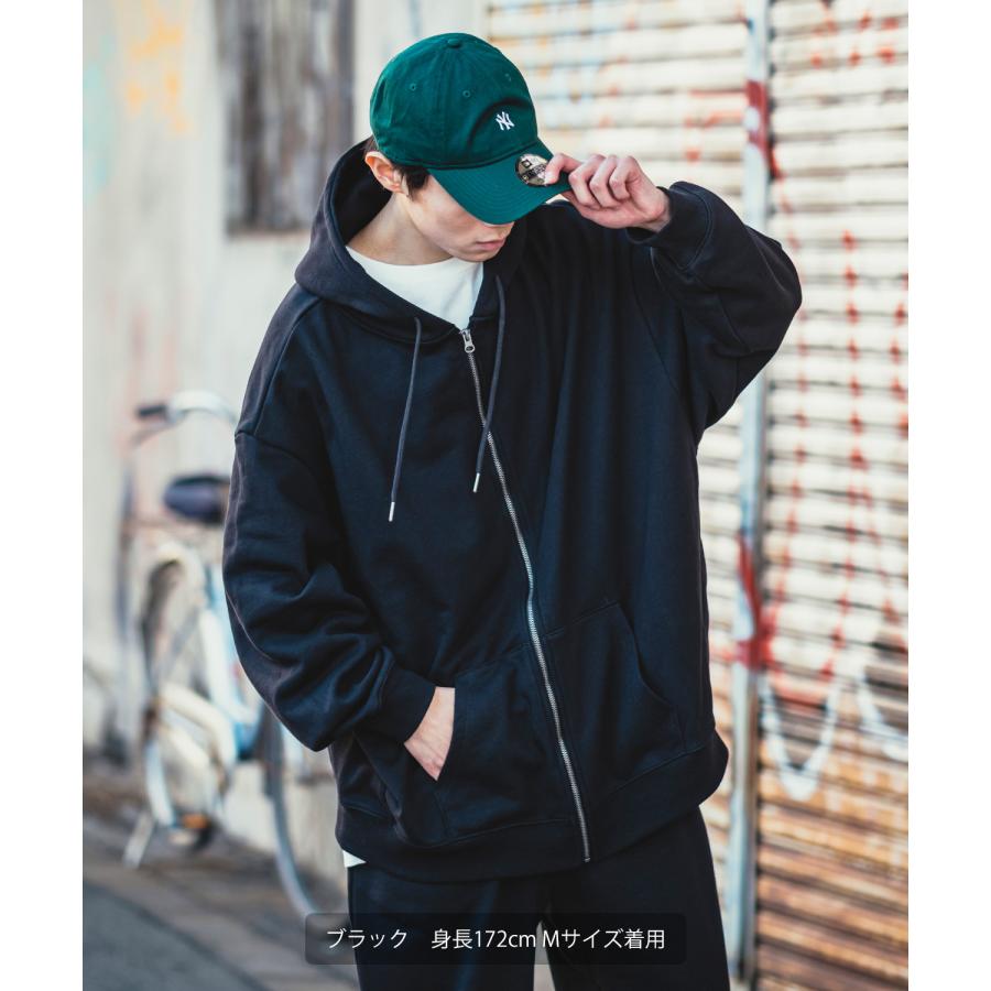 ジップパーカー メンズ 13.4オンス ヘビーウエイト 裏毛 フルジップ ジップアップ ライトアウター スウェット スエット オーバーサイズ 古着MIX ストリート | improves | 10