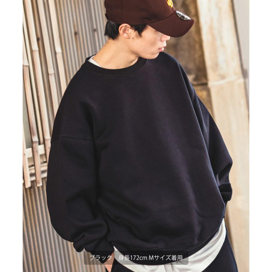 トレーナー メンズ 13.4オンス ヘビーウエイト 裏起毛 クルーネック スウェット スエット オーバーサイズ シンプル 古着MIX スポーティー ストリート | improves | 09