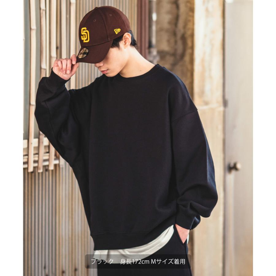 トレーナー メンズ 13.4オンス ヘビーウエイト 裏起毛 クルーネック スウェット スエット オーバーサイズ シンプル 古着MIX スポーティー ストリート | improves | 10