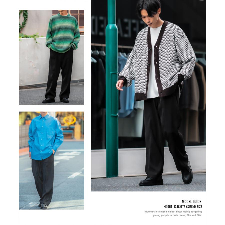 improves スラックス メンズ ワイドパンツ スーツ生地