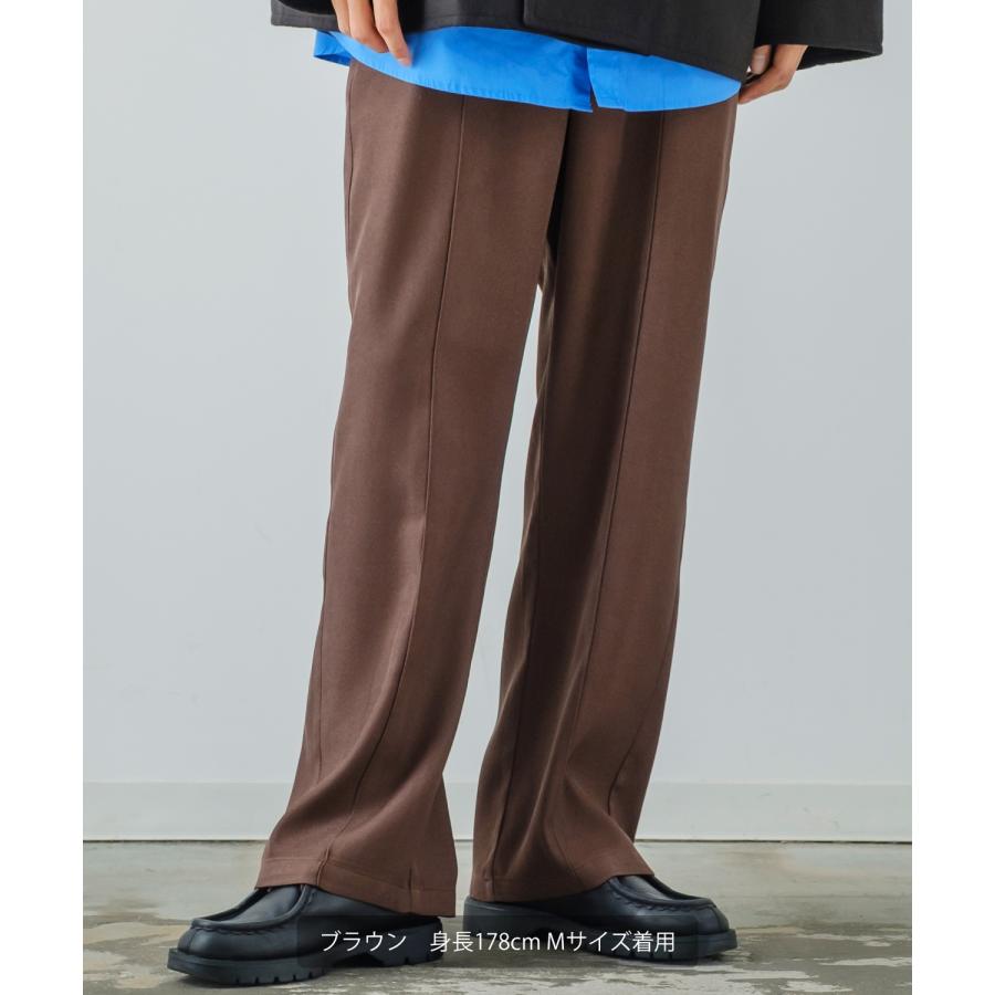 スラックス メンズ ワイドパンツ スーツ生地 ピンタック  センタープレス イージーパンツ オーバーサイズ 大きめ キレイめ カジュアル モード 韓国ファッション | improves | 04