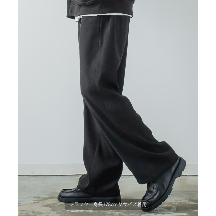 スラックス メンズ ワイドパンツ スーツ生地 ピンタック  センタープレス イージーパンツ オーバーサイズ 大きめ キレイめ カジュアル モード 韓国ファッション | improves | 08