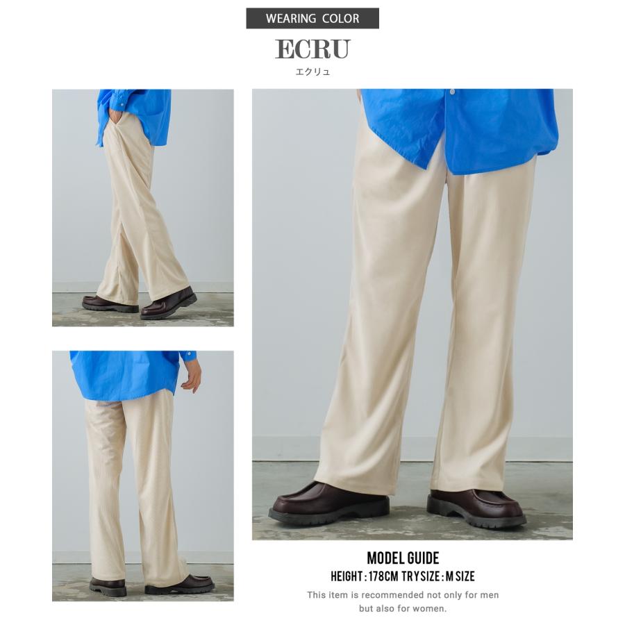 スラックス メンズ コーデュロイ フレアパンツ タックパンツ イージーパンツ カラーパンツ ブーツカット フレアカット きれいめカジュアル モード 韓国 | improves | 20