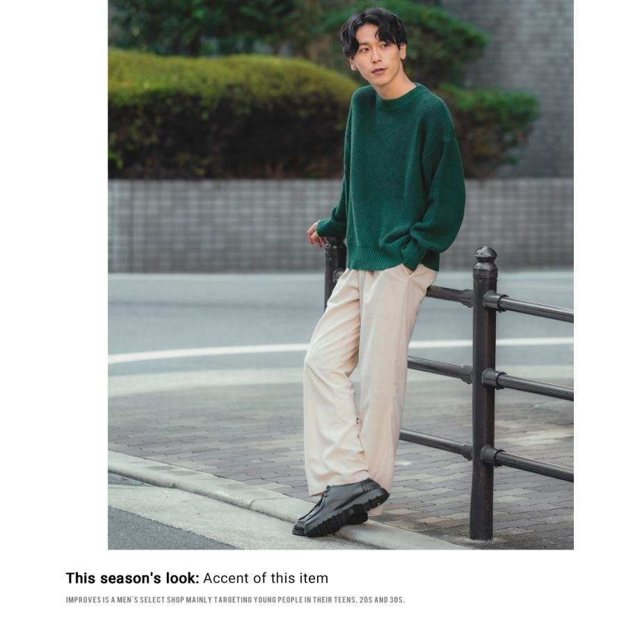 スラックス メンズ コーデュロイ フレアパンツ タックパンツ イージーパンツ カラーパンツ ブーツカット フレアカット きれいめカジュアル モード 韓国 | improves | 21