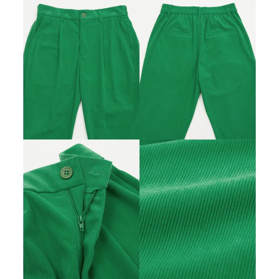 スラックス メンズ コーデュロイ フレアパンツ タックパンツ イージーパンツ カラーパンツ ブーツカット フレアカット きれいめカジュアル モード 韓国 | improves | 26