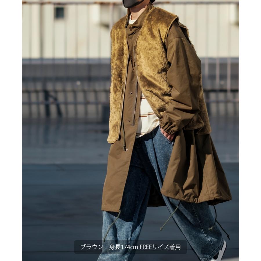 ベスト メンズ ファーベスト ビッグシルエット オーバーサイズ 大きいサイズ モコモコ ファージャケット シンプル 古着MIX ストリート 韓国ファッション | improves | 12