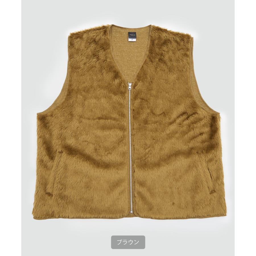 ベスト メンズ ファーベスト ビッグシルエット オーバーサイズ 大きいサイズ モコモコ ファージャケット シンプル 古着MIX ストリート 韓国ファッション | improves | 13