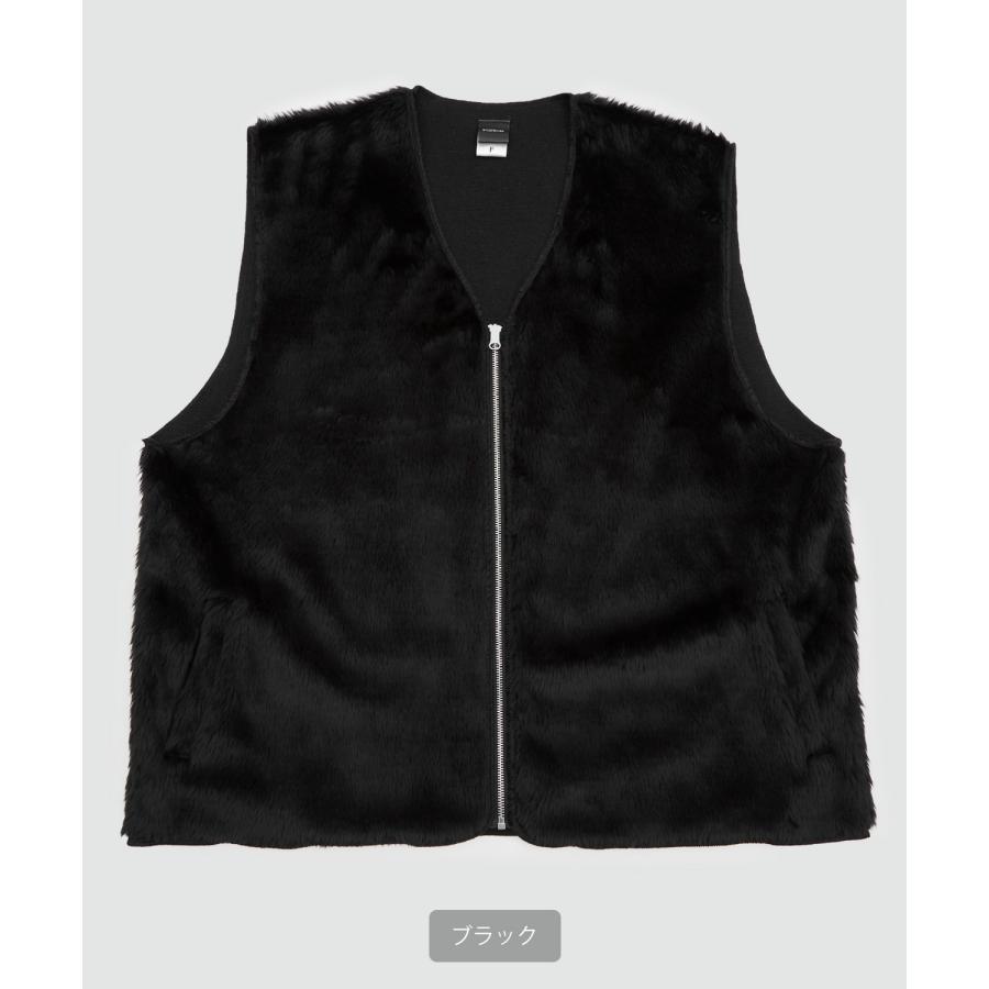 ベスト メンズ ファーベスト ビッグシルエット オーバーサイズ 大きいサイズ モコモコ ファージャケット シンプル 古着MIX ストリート 韓国ファッション | improves | 06