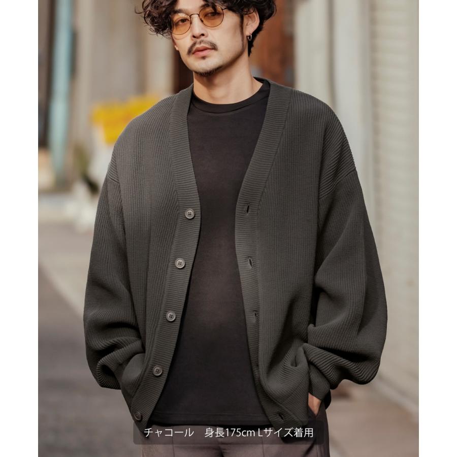 カーディガン メンズ Vネック ニット オーバーサイズ ビッグシルエット 大きいサイズ ゆったり シンプル ベーシック ユニセックス 古着MIX カジュアル | improves | 19
