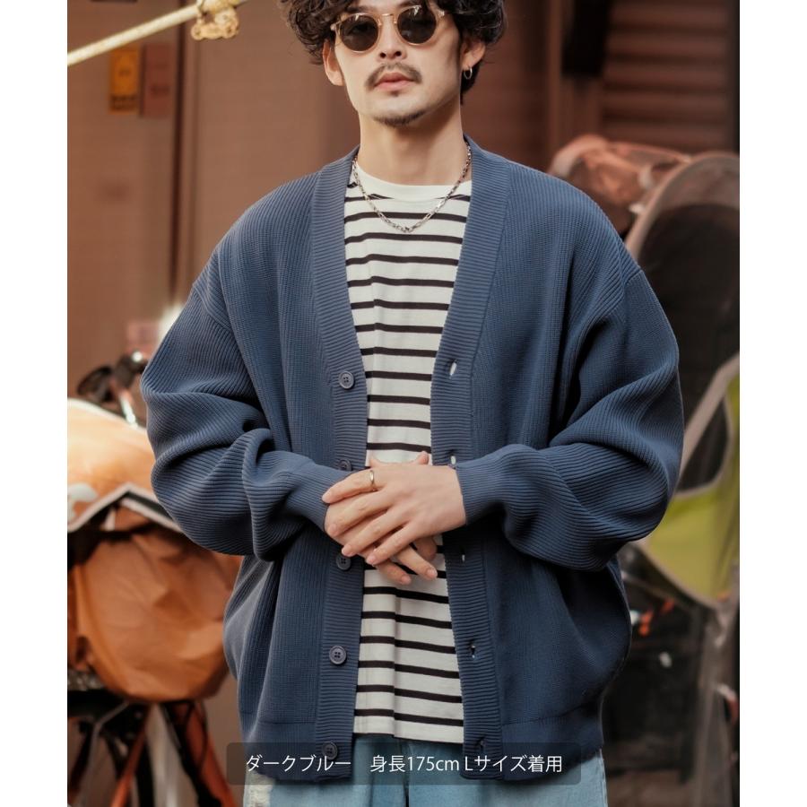カーディガン メンズ Vネック ニット オーバーサイズ ビッグシルエット 大きいサイズ ゆったり シンプル ベーシック ユニセックス 古着MIX カジュアル | improves | 23