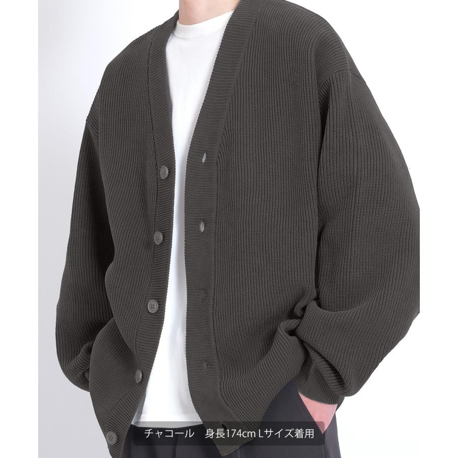 カーディガン メンズ Vネック ニット オーバーサイズ ビッグシルエット 大きいサイズ ゆったり シンプル ベーシック ユニセックス 古着MIX カジュアル | improves | 06