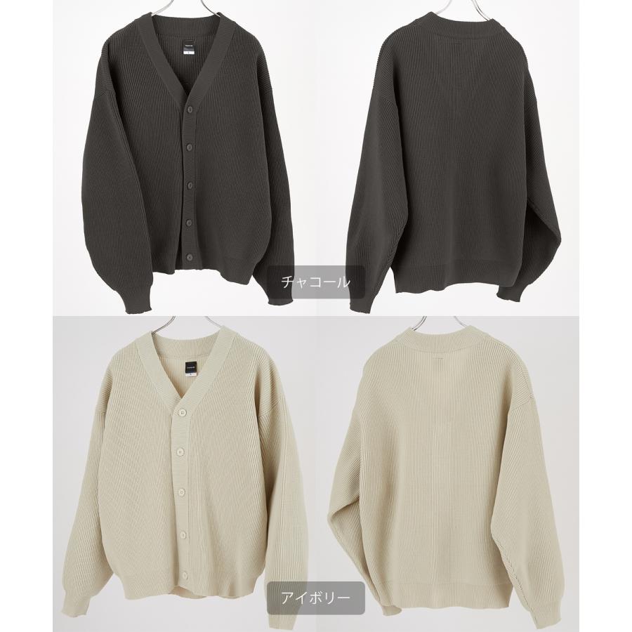 カーディガン メンズ Vネック ニット オーバーサイズ ビッグシルエット 大きいサイズ ゆったり シンプル ベーシック ユニセックス 古着MIX カジュアル | improves | 11