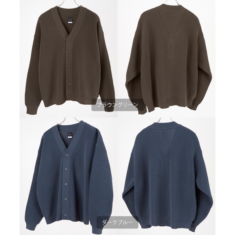 カーディガン メンズ Vネック ニット オーバーサイズ ビッグシルエット 大きいサイズ ゆったり シンプル ベーシック ユニセックス 古着MIX カジュアル | improves | 12