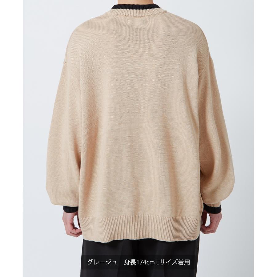 ニットセーター メンズ NULL ヌル ライン ニットソー ニュアンスカラー オーバーサイズ 大きめ アメカジ カジュアル ストリート 韓国 | improves | 14