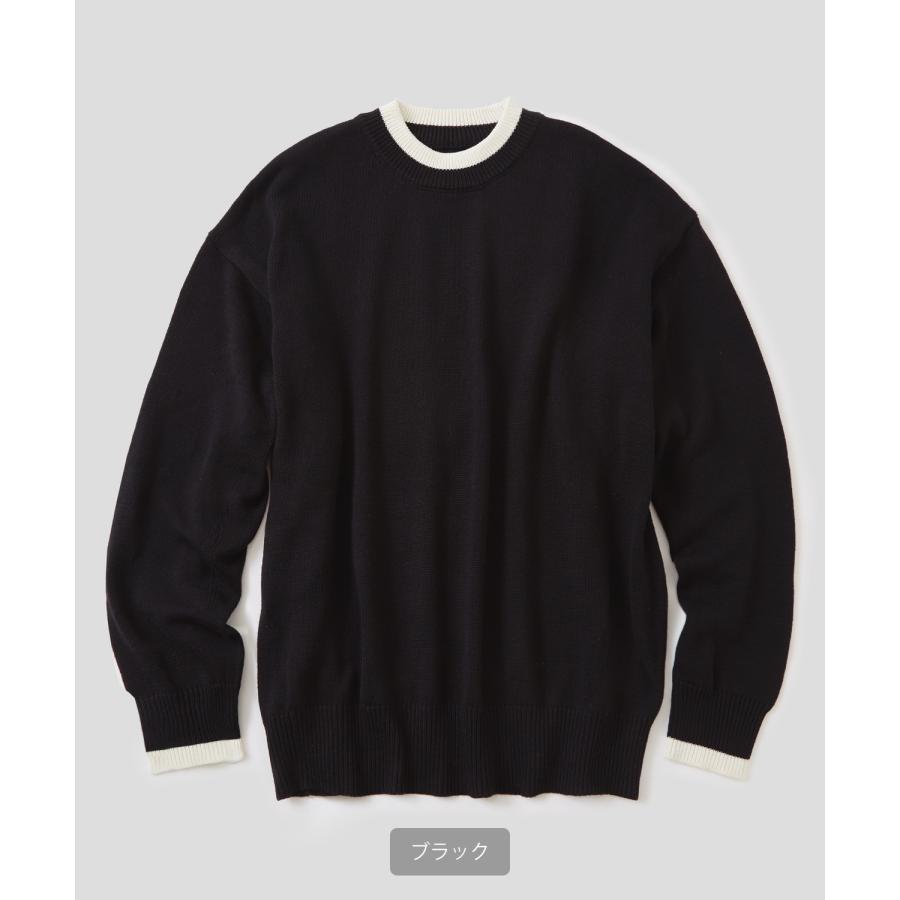 ニットセーター メンズ NULL ヌル ライン ニットソー ニュアンスカラー オーバーサイズ 大きめ アメカジ カジュアル ストリート 韓国 | improves | 16