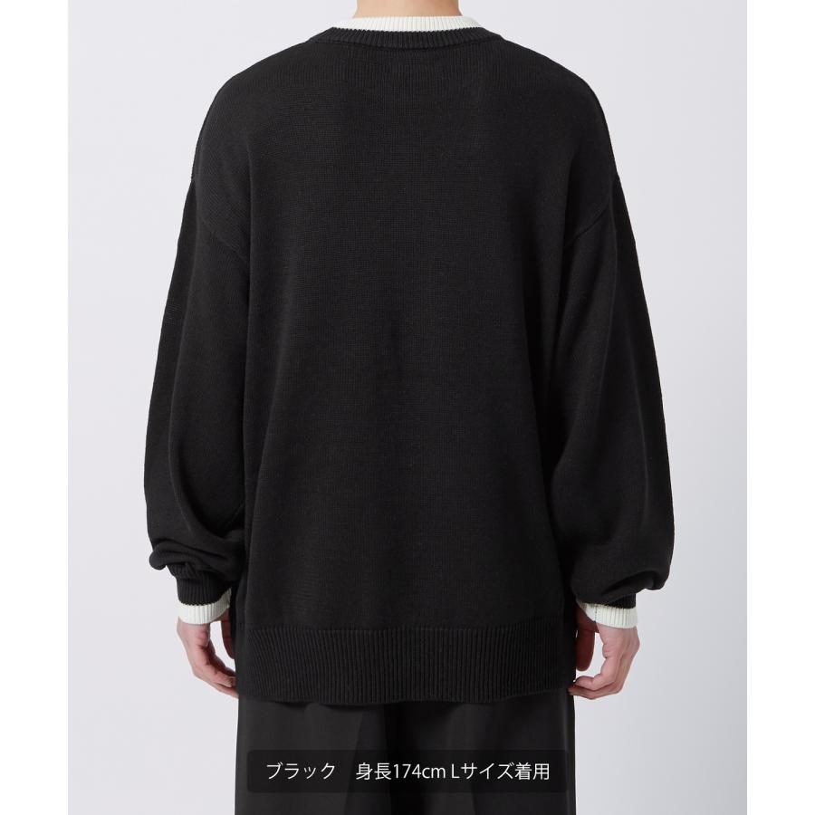 ニットセーター メンズ NULL ヌル ライン ニットソー ニュアンスカラー オーバーサイズ 大きめ アメカジ カジュアル ストリート 韓国 | improves | 20