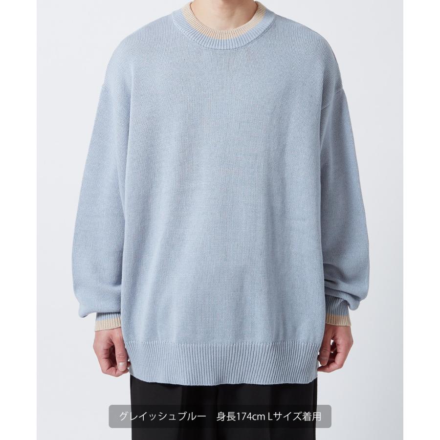 ニットセーター メンズ NULL ヌル ライン ニットソー ニュアンスカラー オーバーサイズ 大きめ アメカジ カジュアル ストリート 韓国 | improves | 06