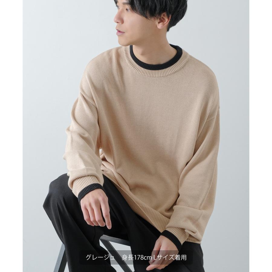 ニットセーター メンズ NULL ヌル ライン ニットソー ニュアンスカラー オーバーサイズ 大きめ アメカジ カジュアル ストリート 韓国 | improves | 09