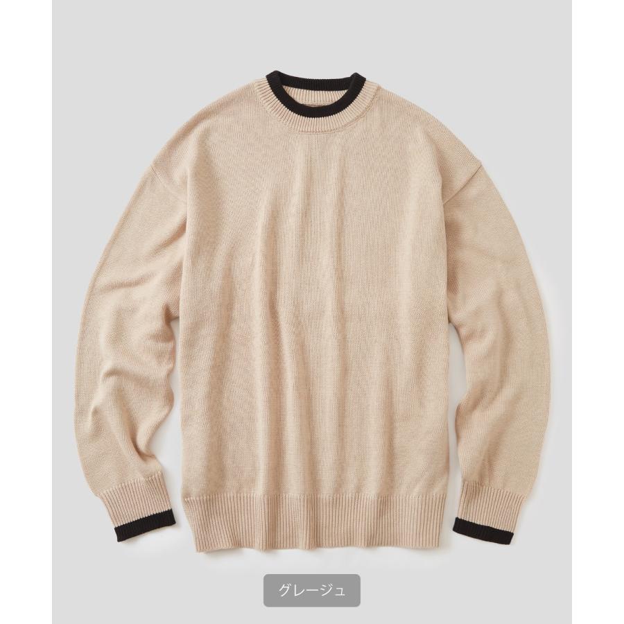 ニットセーター メンズ NULL ヌル ライン ニットソー ニュアンスカラー オーバーサイズ 大きめ アメカジ カジュアル ストリート 韓国 | improves | 10