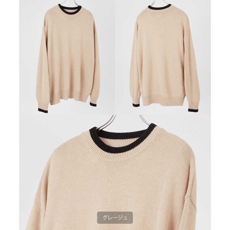 ニットセーター メンズ NULL ヌル ライン ニットソー ニュアンスカラー オーバーサイズ 大きめ アメカジ カジュアル ストリート 韓国 | improves | 11